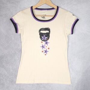 Olivia Rodrigo Top Womens Small White Guts Ringer Baby Tee Slim Fit USA